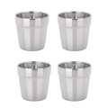 MagiDeal 4pcs Stainless Steel Mini Double Layer Camping Travel Home Water Mug Cup 180ml for picnic dinner party camping