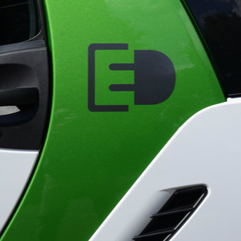 For Benz Smart Car Electric Charge Logo Stickers Reflective Car Stickers Electric Car Sticker Free Shipping