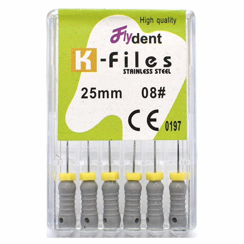 Dental instrument k files 2pack 8# 10# hand use files endondontic root canal stainless steel dentist tool