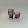 Purple and white dots drinking glass set