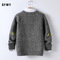 GFMY 2019 Autumn Winter Fashion Embroidered Colored Feather O-Collar Boys Sweaters 5T-14T Warm Wool Children's Clothing