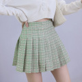 QRWR Summer Women Skirts 2020 New Korean High Waist Plaid Mini Skirt Women School Girls Sexy Cute Pleated Skirt with Zipper
