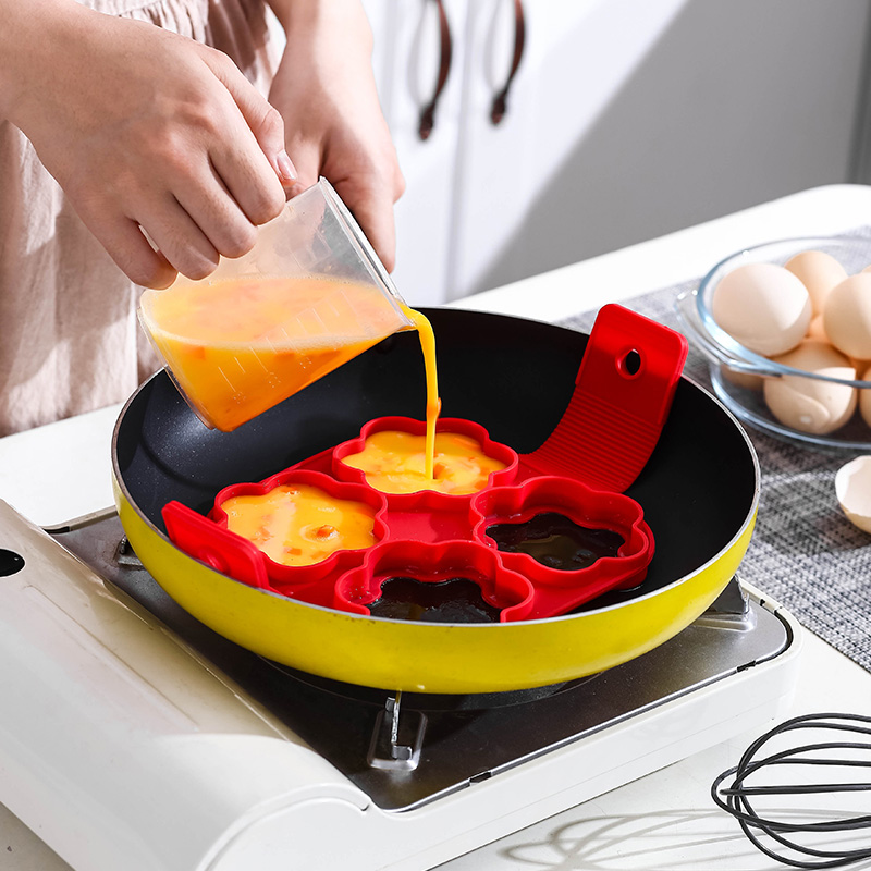Egg Flip Pancake Ring Omelette Nonstick Cooker Pan Maker Mold Silicone Cooking Kitchen Tools Fantastic Egg Baking Accessories