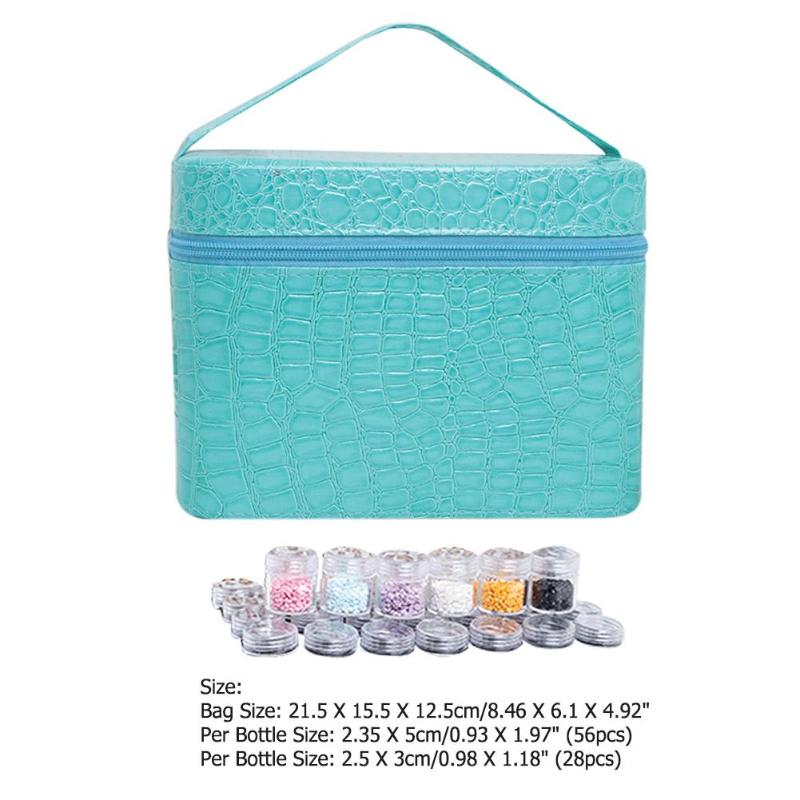 84 Bottles PU Leather Diamond Painting Charm Rhinestone Tool Storage Bag Holster Organizer Bead Diamond Embroidery Storage Box