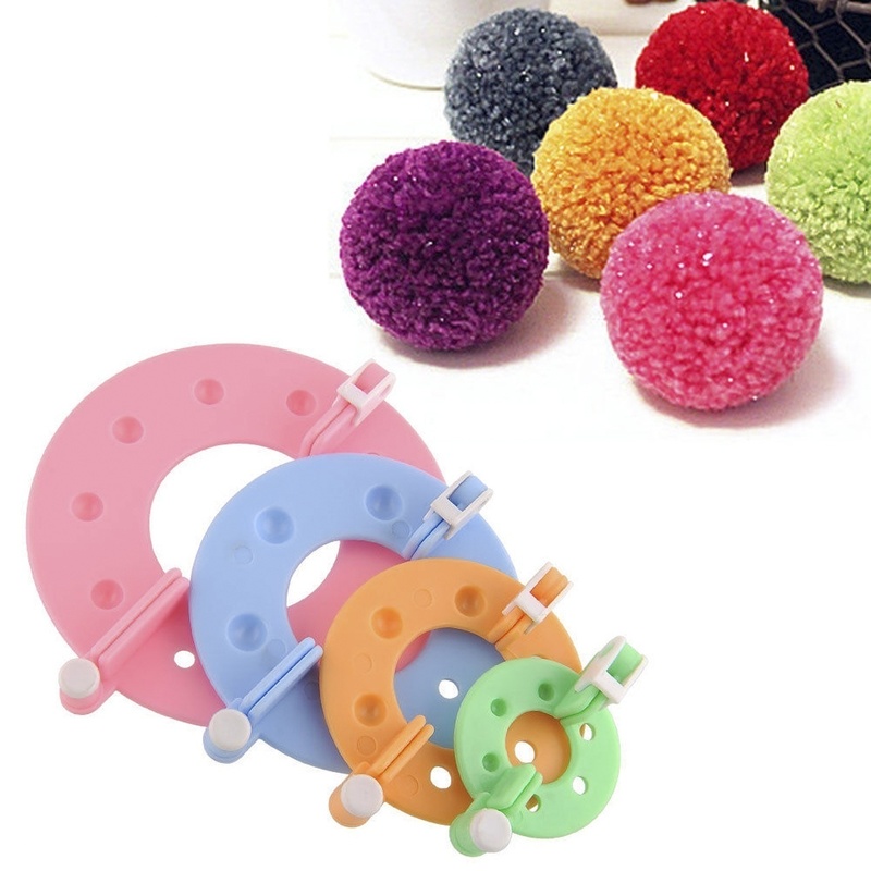 8PCS 4 Sizes Fluff Ball Weaver PomPom Maker Knitting Loom Kit Kids DIY Diy Craft Supplies Maker Knitting Tools