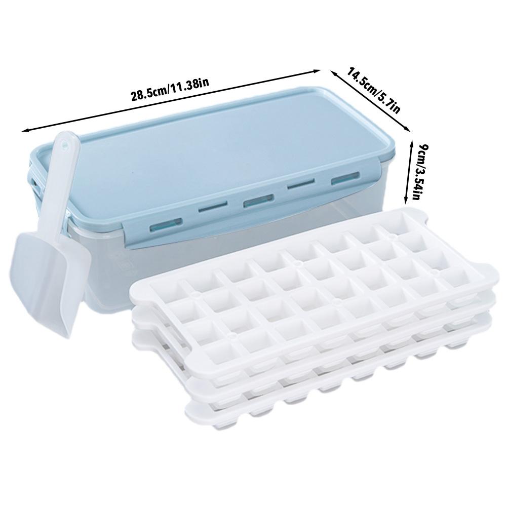 96 Soft Bottom Silicone Ice Tray Frozen Ice Cube Cold Drink Mold With Lid Home Refrigerator Freezer 2.8L Ice Box With 3 Layers