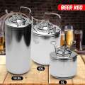 6/10/20L Stainless steel Ball Lock Beer Keg Growler for Craft Beer Dispenser System Home Brew Beer Brewing Metal Handles