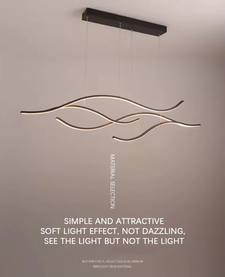 Modern Wave Chandelier for Bar