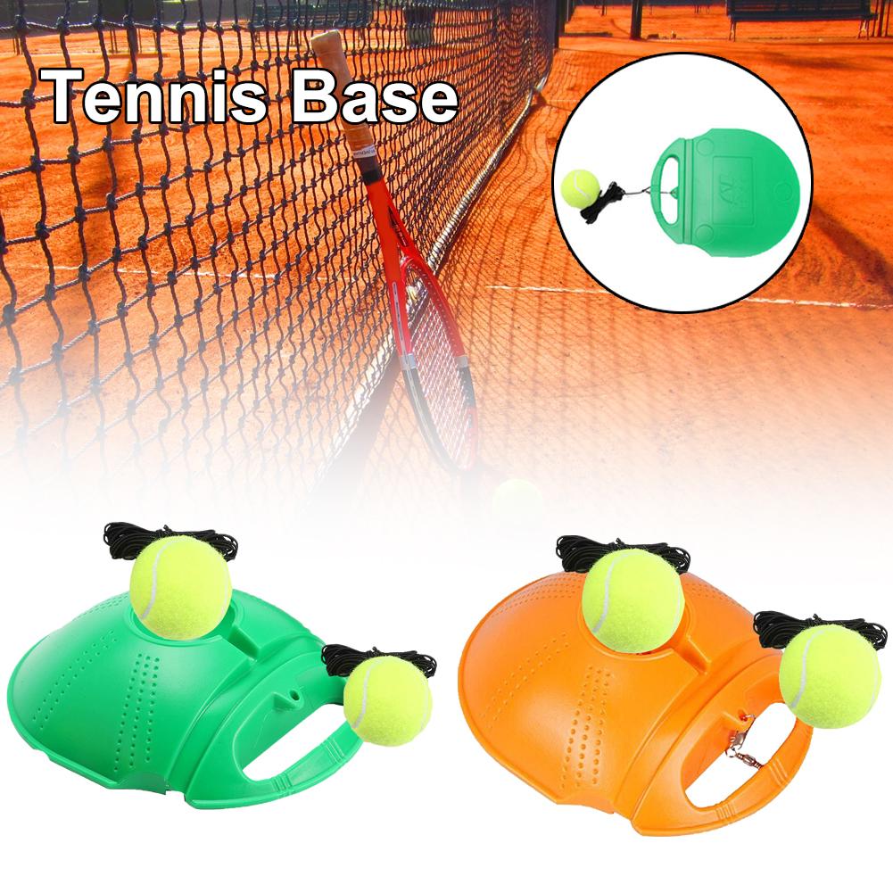 Single Tennis Rebound Ball Trainer Self-study Practice Base with 2 Ball Exercise Sport Sparring Device Tennis Training Equipment