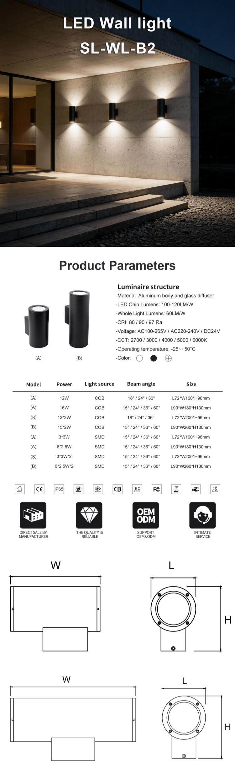 Outdoor Up Down Wall Sconce Light