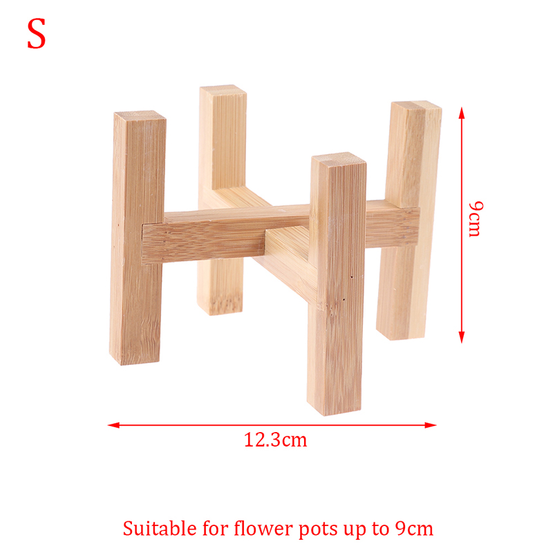 Flower Stand Pot Rack Strong Free Standing Bonsai Holder Home Garden Indoor Display Plant Stand Shelf Wood Planter Pot Trays