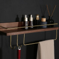 Solid Wood + Brass/Bathroom Shelves Hair dryer Wall Shelf Cups Shower Cosmetics Storage Holder Bathroom Accessories