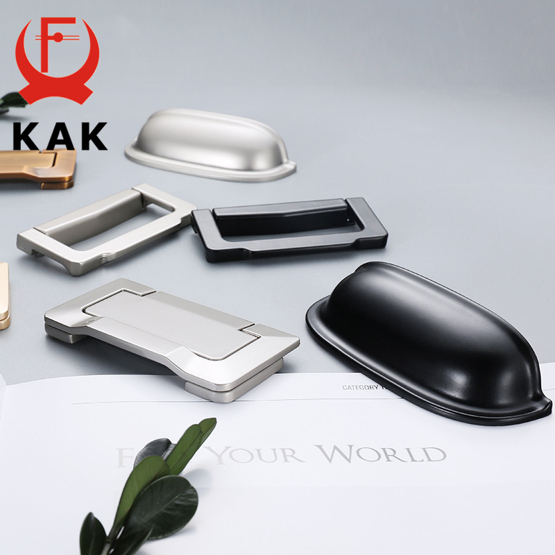 KAK Zinc Alloy Pearl Silver Gold Black Cabinet Handles Drawer Knobs Kitchen Cupboard Door Pulls Furniture Handle Hardware