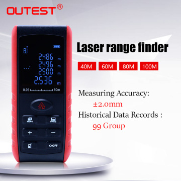 Digital 100m Portable Laser rangefinder Handheldlaser Distance Meter Range Finder Area Volume Measurement with Angle Indication