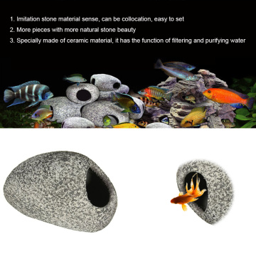 Cichlid Stone Aquarium Fish Tank Pond Ornament Decoration Shrimp Breeding Rock Cave Ceramic Stones Akvaryum