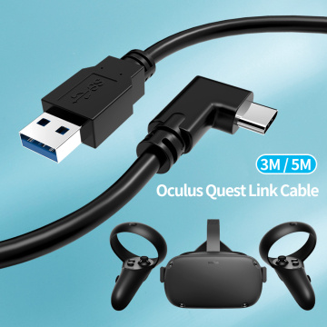 Oculus Quest 2 USB C Cables 5meter Long 5G Data Transfer Charge VR Link Headset for Quest2 Right Angled Type-c Ending