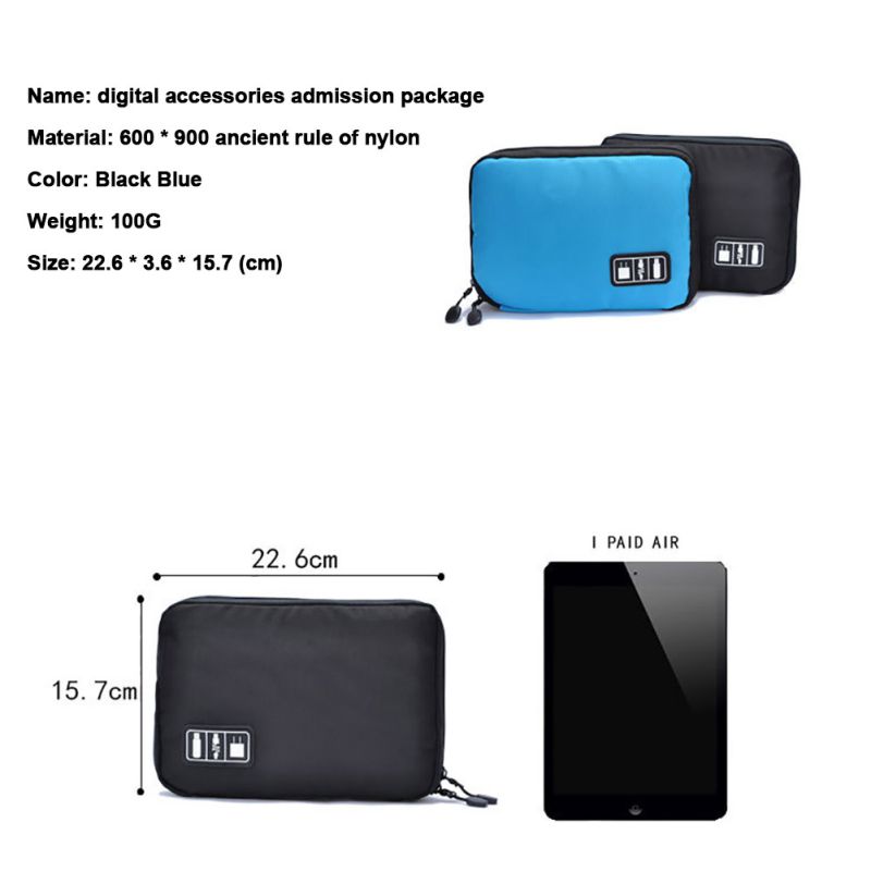 Waterproof Digital Pouch Storage Bag Cable Tidy Headphone Case Cable Storage Organizer Accessory Bag Hard Drive Carry Organizer