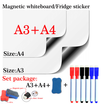 2 Pcs Magnetic Whiteboard Dry Erase White Board Fridge Sticker Message Board Teaching Drawing Board Package Stationery