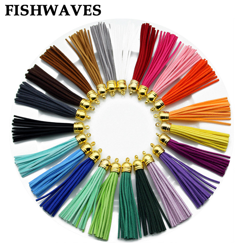 FISHWAVES 10pcs Colorful Silk Tassels Fringe Diy Key Chain Earrings Charm Leather Tassel Large CCB New Fashion Accessories 86mm