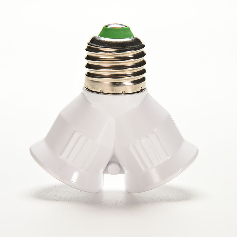 NEW White Lamp Bulb Base Socket E27 Lamps Holder Converter Bulb Lighting 1 to 2 Splitter Adapt Converter E27 LED Halogen Light