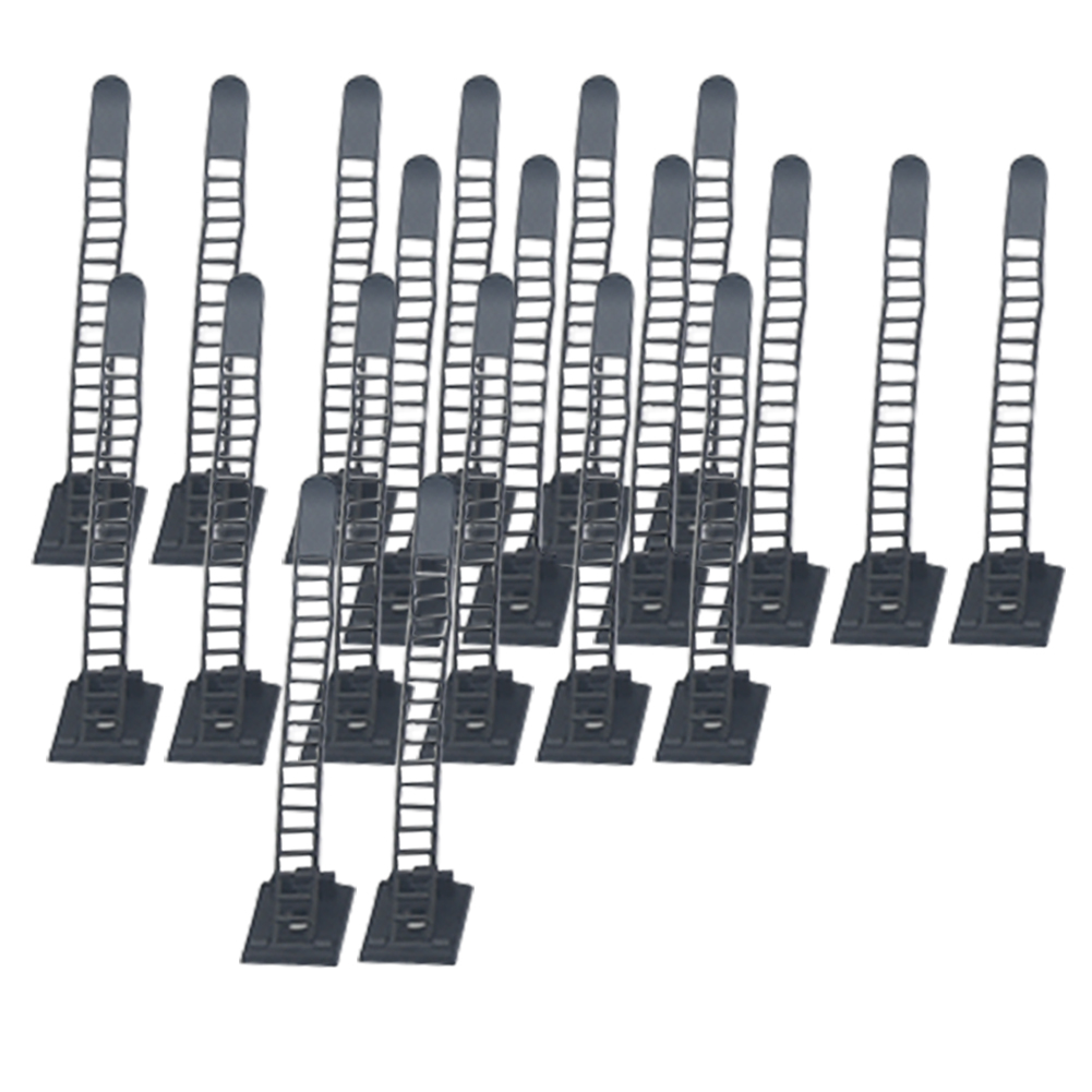 20pcs/pack Self-adhesive Fixed Tie Management Electric Home Holder Cable Clip Multipurpose Mount Adjustable Wire Clamp Nylon
