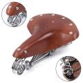 Retro Vintage Leather Bicycle Saddle Seat Comfortable Cushion MTB Bike Sport Pad Seat for bicycle Cycling Replacement
