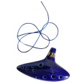 Hot 12 Hole Ocarina Ceramic Alto C Legend of Zelda Ocarina Flute Blue Instrument drop shipping