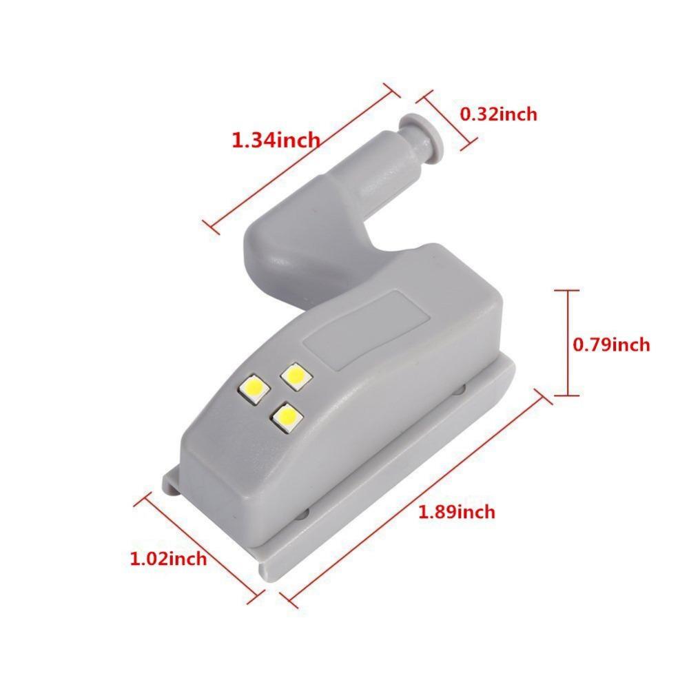 MeterMall 10Pcs LED Smart Touch Induction Cabinet Light Cupboard Inner Hinge Lamp Sensor Light Night Light for Closet Wardrobe