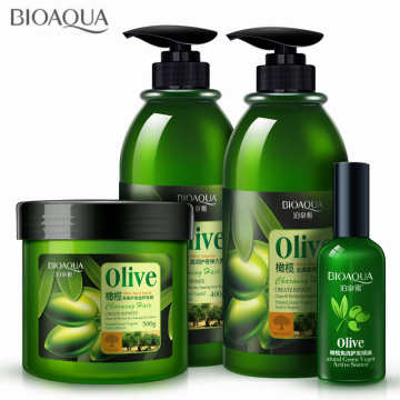 4Pcs/lot Olive Hair Care Set Anti-Dandruff Hair Shampoo Oil Curls Enhancer Hair Mask Repair Frizz For Dry Damaged Hair