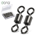DONQL 50/100pcs Bearing Swivel Fishing Connector 1#-14# Barrel Rolling Solid Rings For Fishhook Lure Link Fishing Accessories