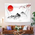 Chinese Landscape Painting Hanging Tapestry Mountain Stone Bridge Ancient Building Wall Hanging Tapestries Blanket Cloth Curtain
