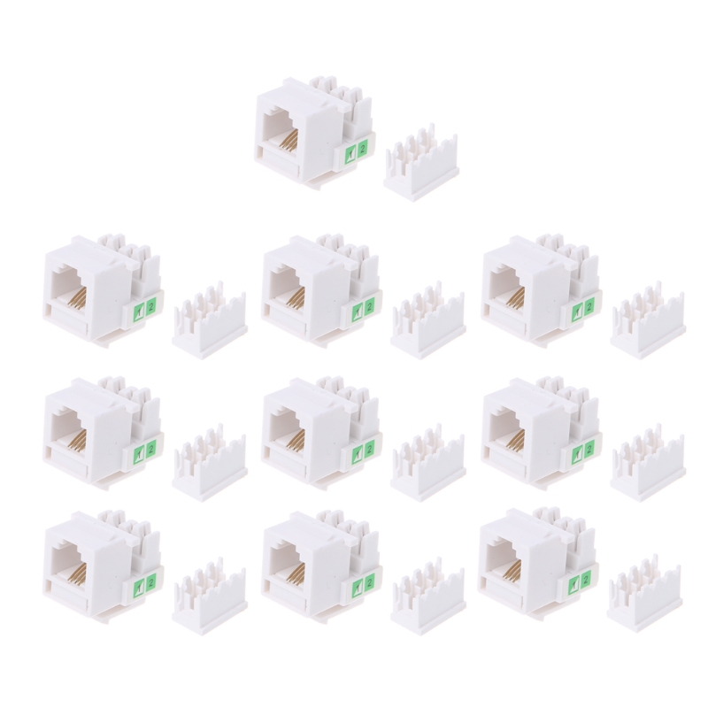 10Pcs Tool-free Telephone Module RJ11 CAT3 Voice Module Gold-plated Adapter New Design PC/PPO