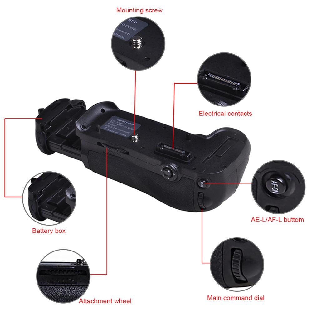 New High Quality MB-D12 Battery Grip for Nikon D800 D800E D810 DSLR Camera MB-D12 work with EN-EL15 or Eight AA battery