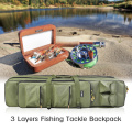 80cm/100cm 3 Layer Fishing Rod Reel Carrier Bag Outdoor Fishing Bag Backpack Fishing Pole Tackle Storage Bag Case Waterproof