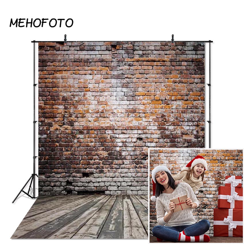 Retro Brick Wall Photo Background Rustic Panel Texture Wood Floor Brick Photography Backdrops Photocall Props for Photo Studio