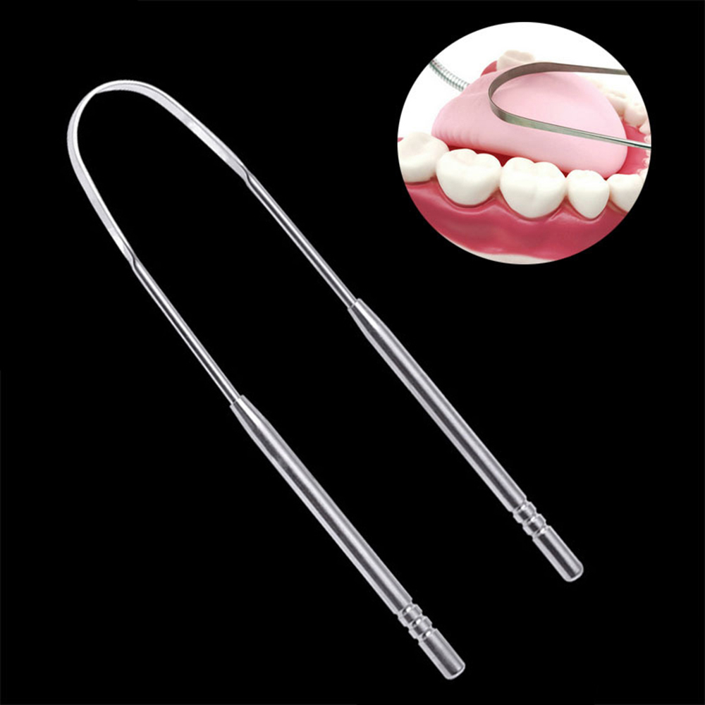 Stainless Steel Tongue Scraper Hygiene Care Toothbrush Keep Tongue Cleaner Cleaner Scraper Brush Effectively Remove Food Debris