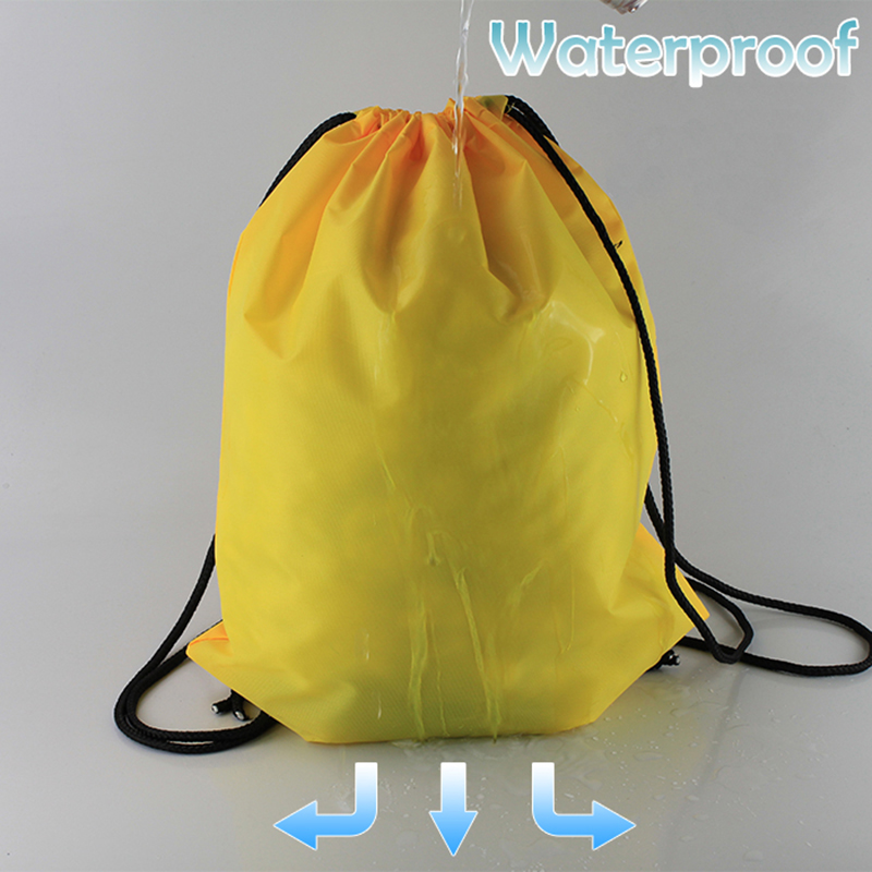 Queshark Waterproof Zipper Gym Sport Fitness Bag Foldable Backpack Drawstring Shop Pocket Hiking Camping Pouch Beach Swim Bag