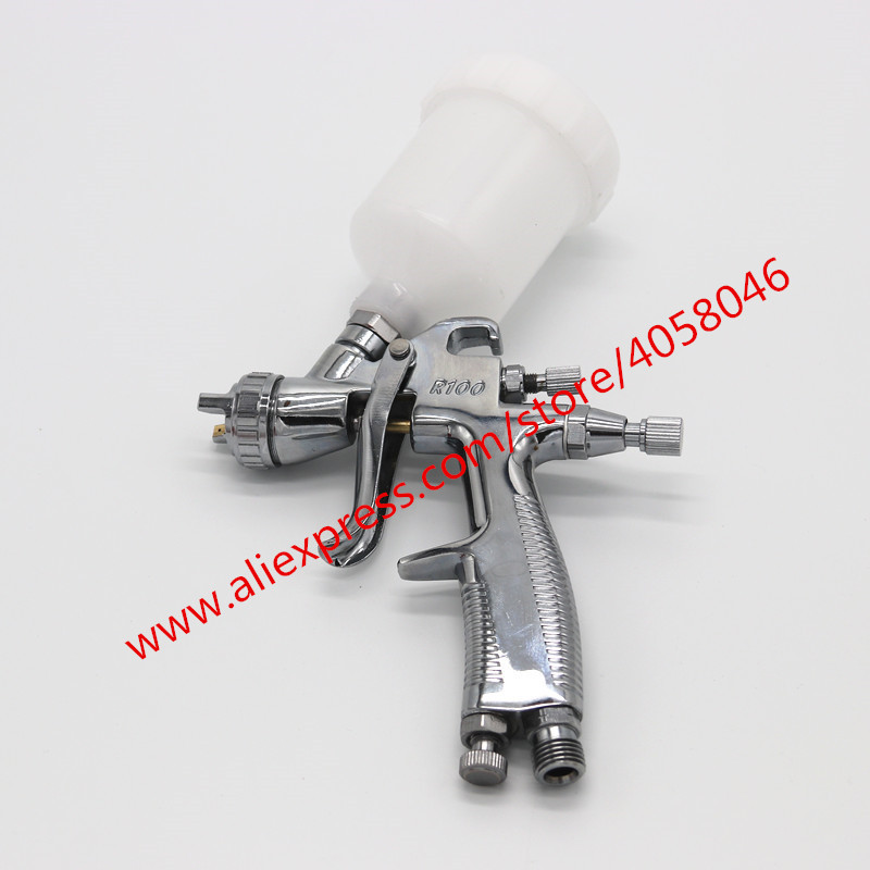 Mini Professional LVLP Spray Gun Free shipping R100 1.0MM Nozzle Mini Air Paint Spray Guns Airbrush For Painting Car Aerograph