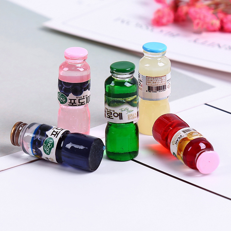 5PCS 1:12 Scale Miniature Dollhouse Drink Bottle Mini Food Play Doll House Children Kitchen Toys