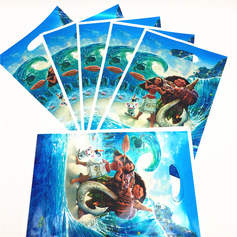 61Pcs Disney Moana Theme Kids Birthday Party Decorations Cups Plate Tablecloth Festival Gift Bags Moana Tableware Supply