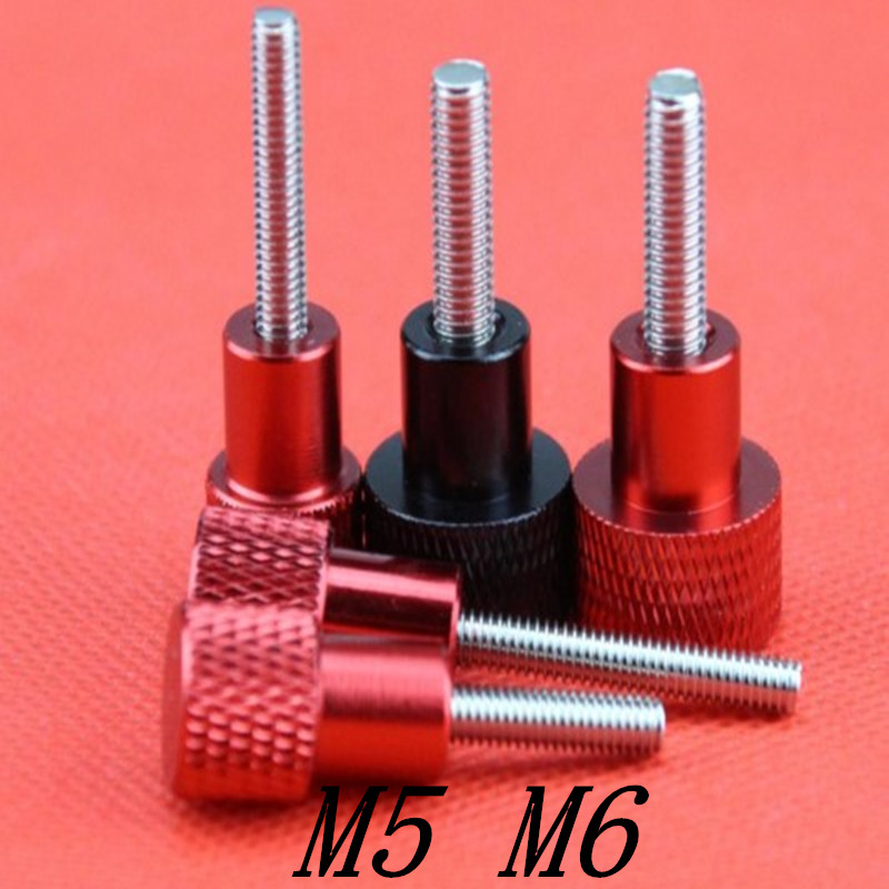 5PCS Aluminum Thumb Screw M5*12/17/20/27 Aluminum Knurled Head staniless steel thread Hand tighten Thumb Screws