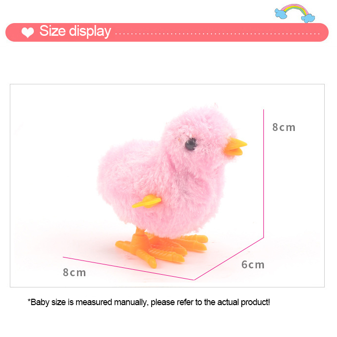 Wind Up Plush Chicken Hopping Funny Small Bird Toy Clockwork Chick For Kids Baby Girl Boy Toys Gift Popular Random Color