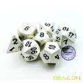 Bescon RPG Metal Dice Set of 7 Matt Pearl Silver Effect Solid Metal Polyhedral RPG Role Playing Game Dice 7pcs Set