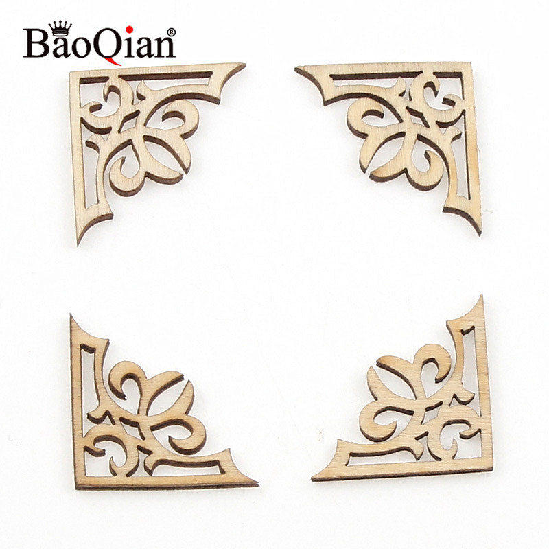 10Pcs Natual Lovely Animal Pattern Wooden DIY Wood Craft for Handmade Scrapbooking Art Accessory Sewing Home Decoration