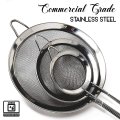 Fine Mesh Stainless Steel Strainer Set of 3 for Strain Pasta Noodles Quinoa Cocktails Tea Sift & Sieve Flour & Powdered Sugar