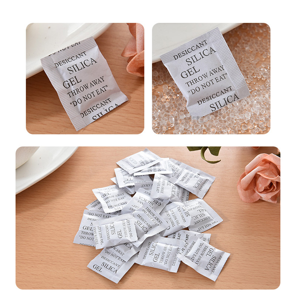 100 Packs 1g Non-Toxic Silica Gel Desiccant Moisture Absorber Dehumidifier Absorbent Desiccant air dryers Desiccant Bags