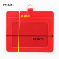 High quality 618 PU Leather material double card sleeve ID Badge Case Clear Bank Credit Card Badge Holder Accessories
