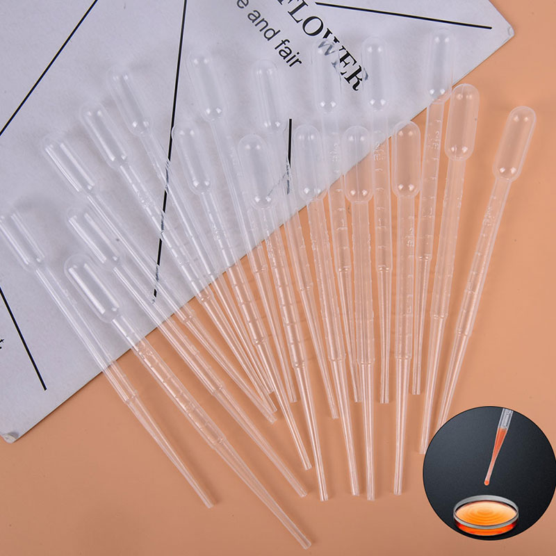 100PCS Disposable Plastic Eye Dropper Transfer Graduated Pipettes Office Lab Experiment Supplies