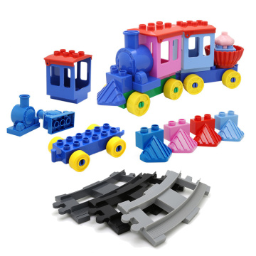 DIY Big Size Railway Cross Train Track Building Blocks Compatible Big Double Classic Car Accessories Sets Bricks Parts Toys kids