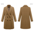 2020 Women Jacket New Mid-Length Doulbe-Breasted Woolen Coat Slim Large Size OL Trench Coat Good Quality